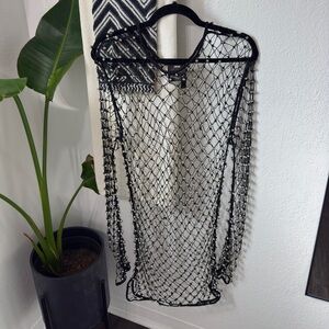 LaQuan Smith unisex long sleeve mesh shirt with crystal embellishments